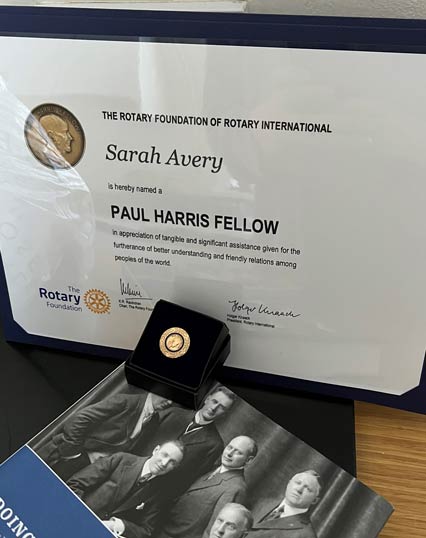 Sarah Avery Paul Harris Award